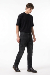 Men's Fall Side Pocket Slim Fit Cargo Jeans