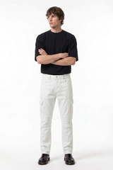 Men's Fall Side Pocket Slim Fit Cargo Jeans