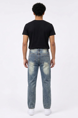 Men's Vintage Wash Slim-Fit Straight Leg Jeans