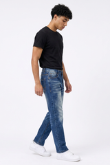 Men's Vintage Wash Slim-Fit Straight Leg Jeans