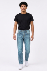 Men's Vintage Wash Slim-Fit Straight Leg Jeans