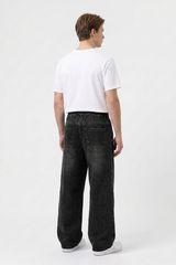 Men's Casual Loose Wide Leg Drawstring Jeans