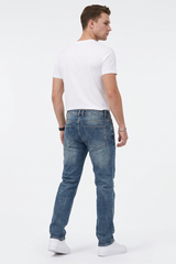 Men's Casual Rip Detail Slim Straight Jeans