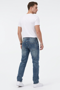 Men's Casual Rip Detail Slim Straight Jeans