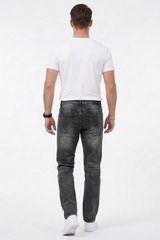 Men's Casual Rip Detail Slim Straight Jeans