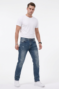 Men's Casual Rip Detail Slim Straight Jeans