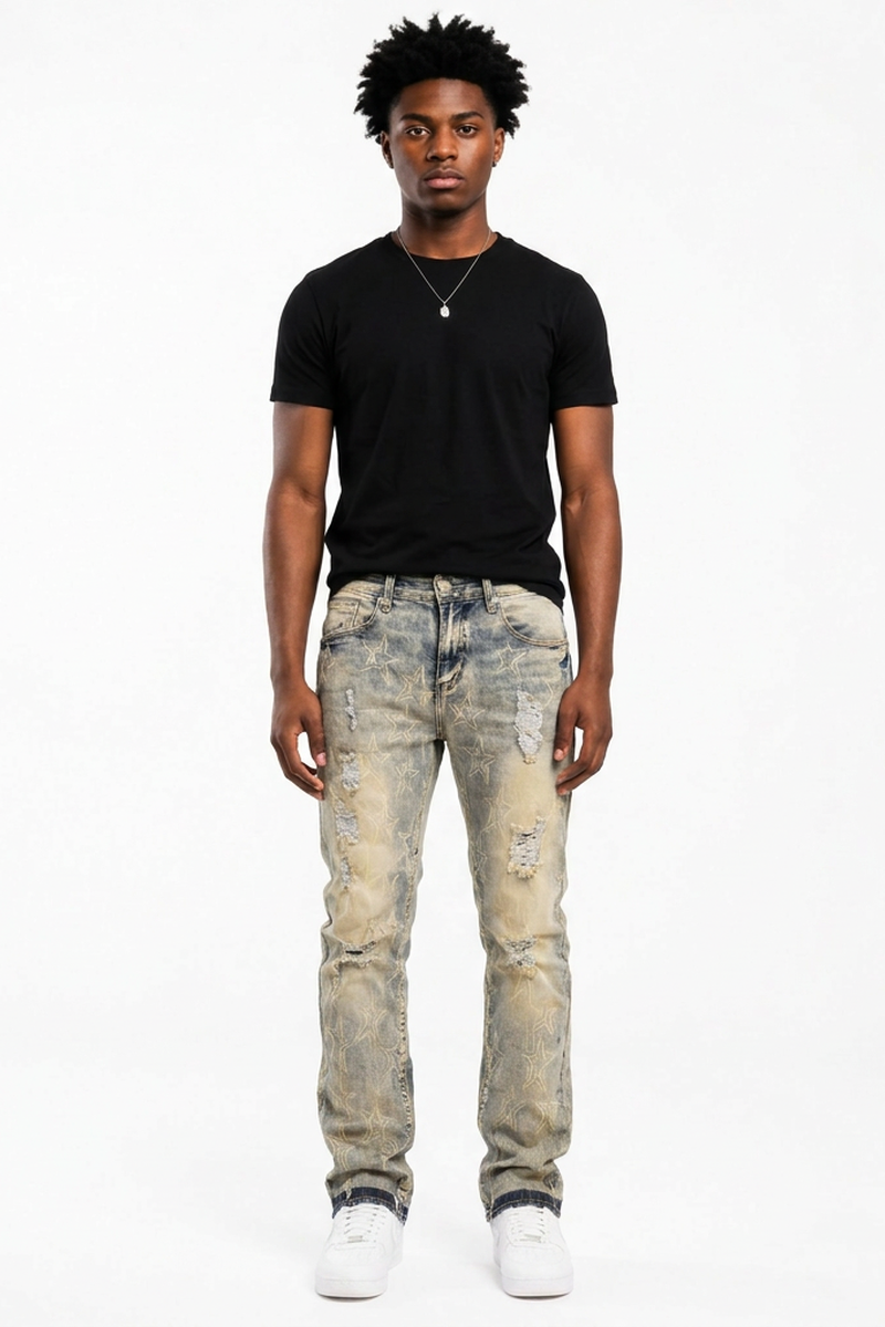 Men's Vintage Distressed Skinny Jeans