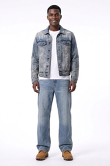 Men's Vintage Wash Loose Wide Leg Jeans