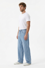 Men's 100% Cotton Relaxed Fit Wide Leg Jeans