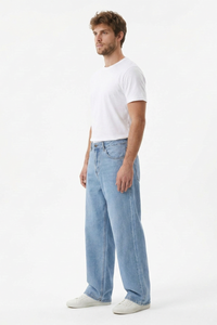 Men's 100% Cotton Relaxed Fit Wide Leg Jeans