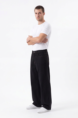 Men's Fall Vintage Light-Wash Baggy Wide-Leg Jeans