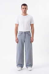 Men's Fall Vintage Light-Wash Baggy Wide-Leg Jeans