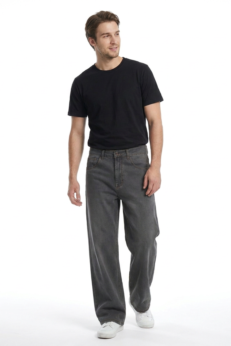Men's Vintage Washed Relaxed Straight-Leg Jeans