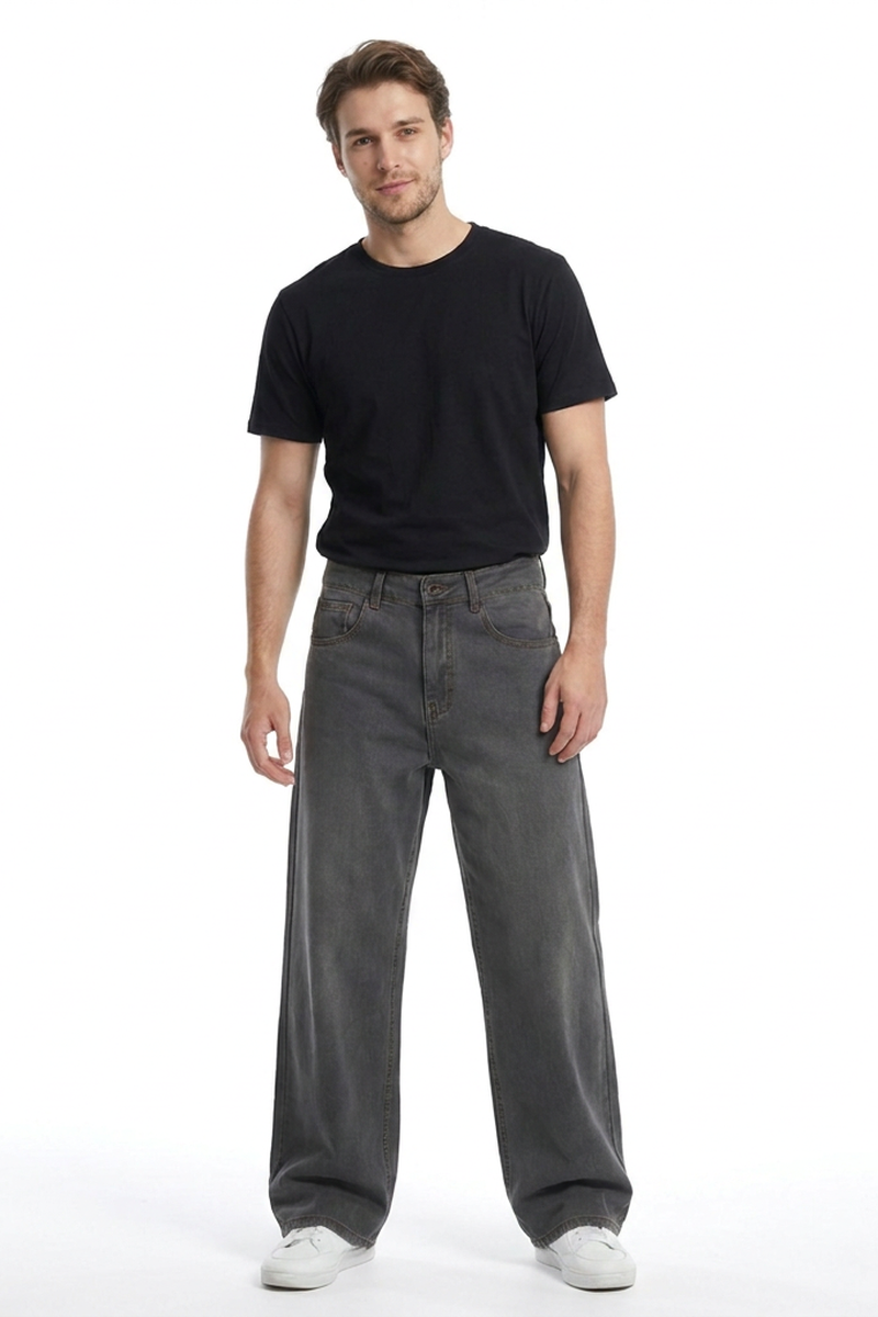 Men's Vintage Washed Relaxed Straight-Leg Jeans