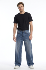 Men's Vintage Washed Relaxed Straight-Leg Jeans