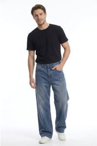Men's Vintage Washed Relaxed Straight-Leg Jeans