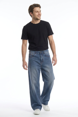 Men's Vintage Washed Relaxed Straight-Leg Jeans