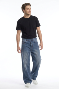 Men's Vintage Washed Relaxed Straight-Leg Jeans