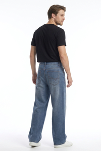 Men's Vintage Washed Relaxed Straight-Leg Jeans