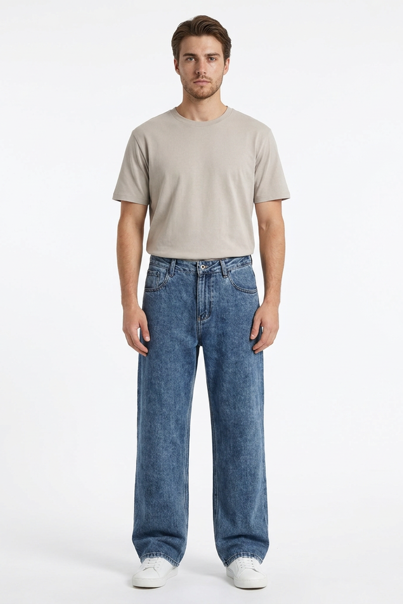 Men's Fall 100% Cotton Vintage Straight Leg Jeans