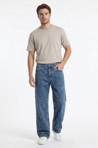 Men's Fall 100% Cotton Vintage Straight Leg Jeans