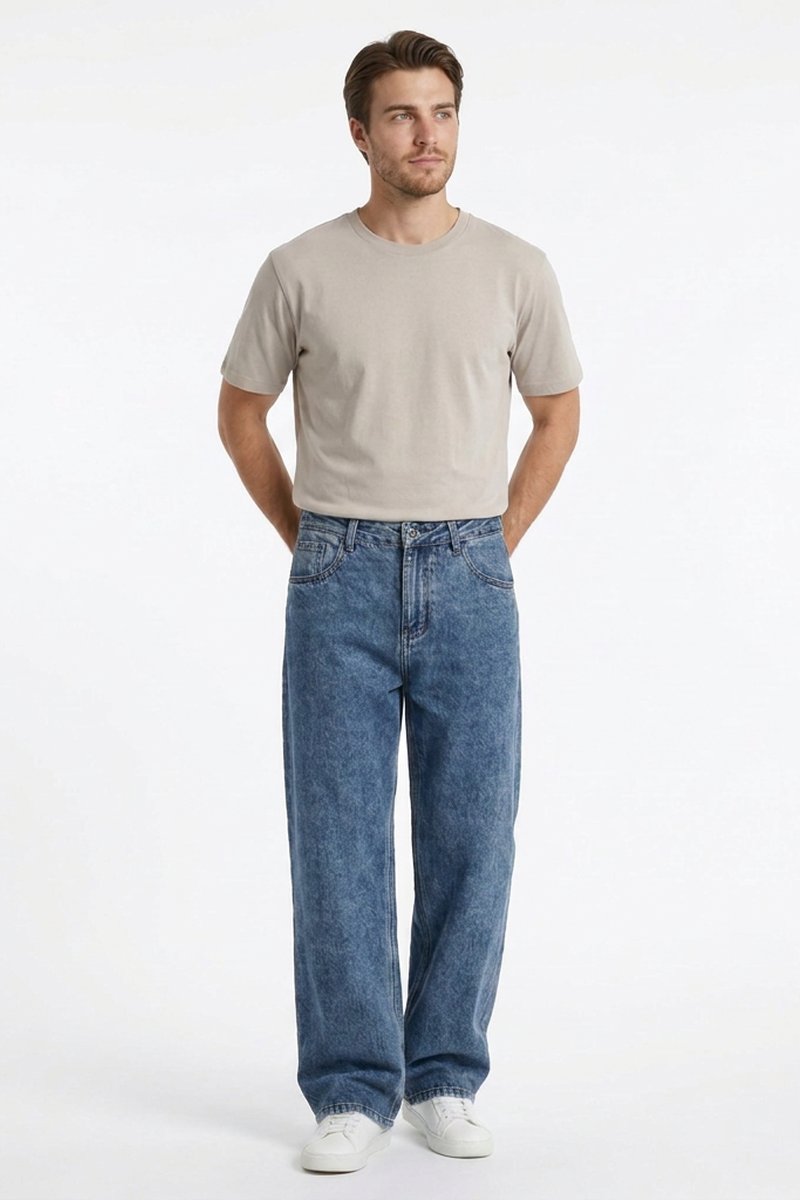 Men's Fall 100% Cotton Vintage Straight Leg Jeans