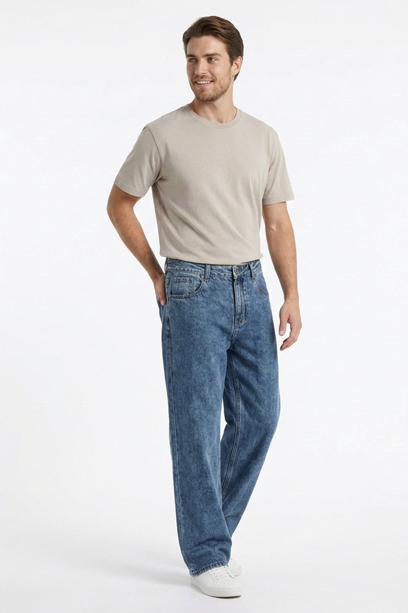 Men's Fall 100% Cotton Vintage Straight Leg Jeans