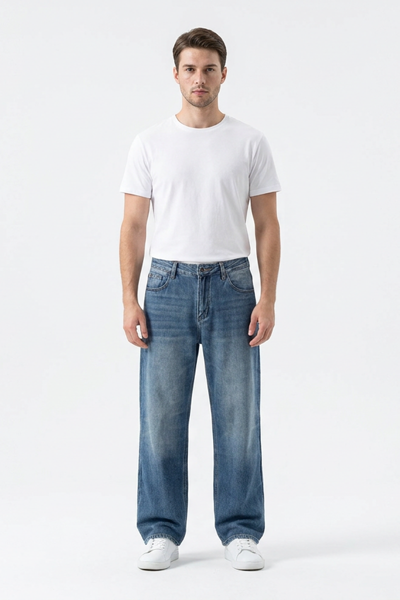 Men's  100% Cotton Classic Cotton Relaxed Straight Leg Jeans
