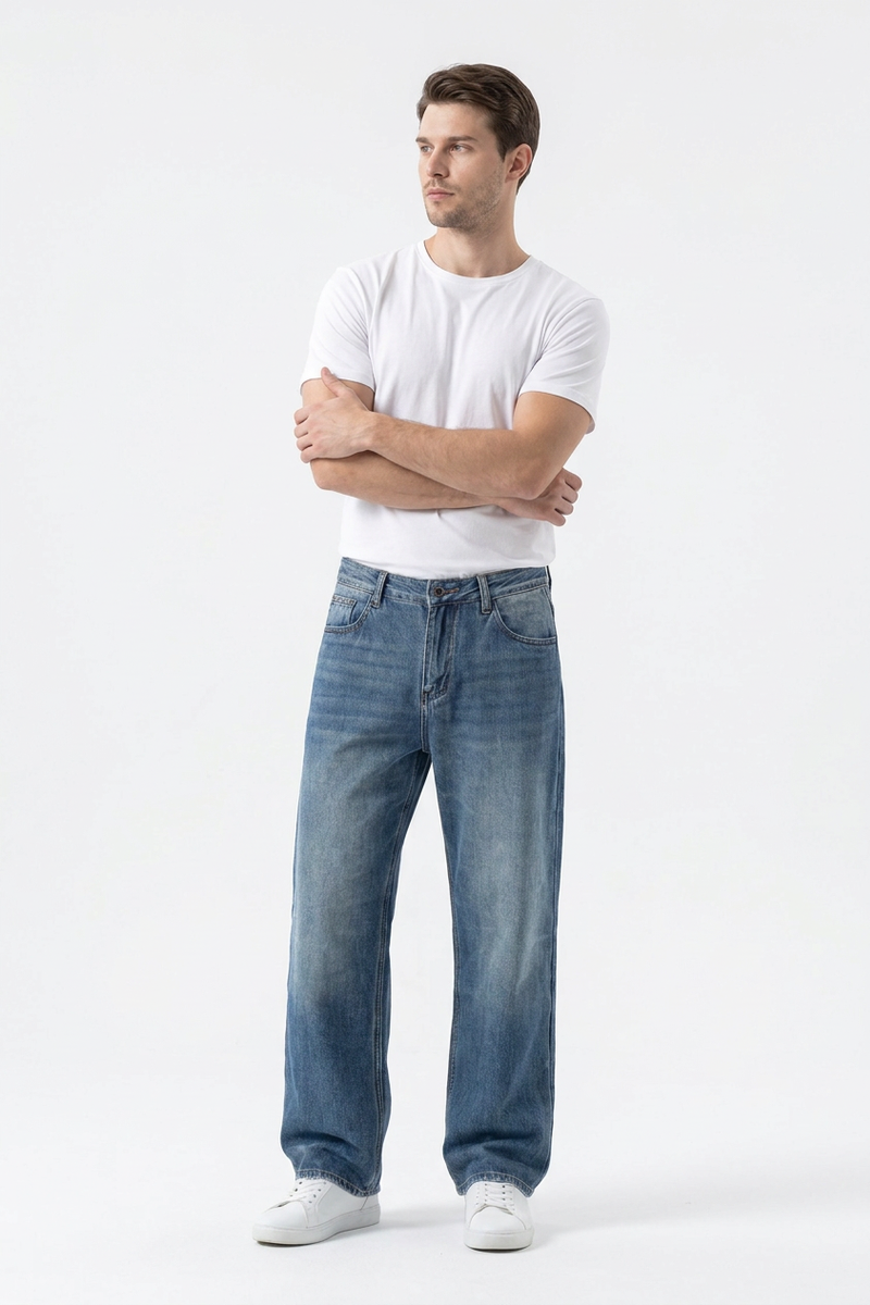 Men's  100% Cotton Classic Cotton Relaxed Straight Leg Jeans