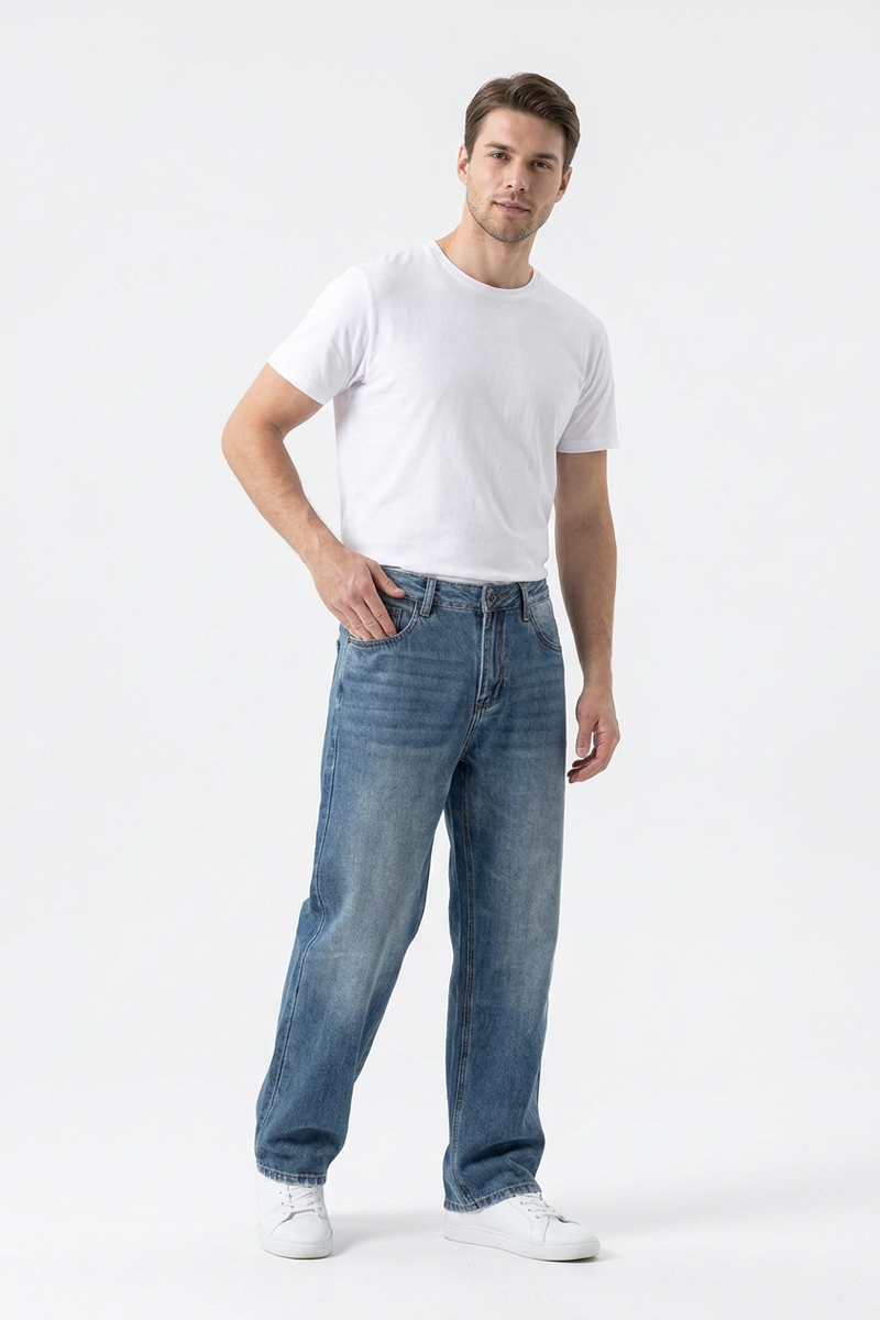 Men's  100% Cotton Classic Cotton Relaxed Straight Leg Jeans