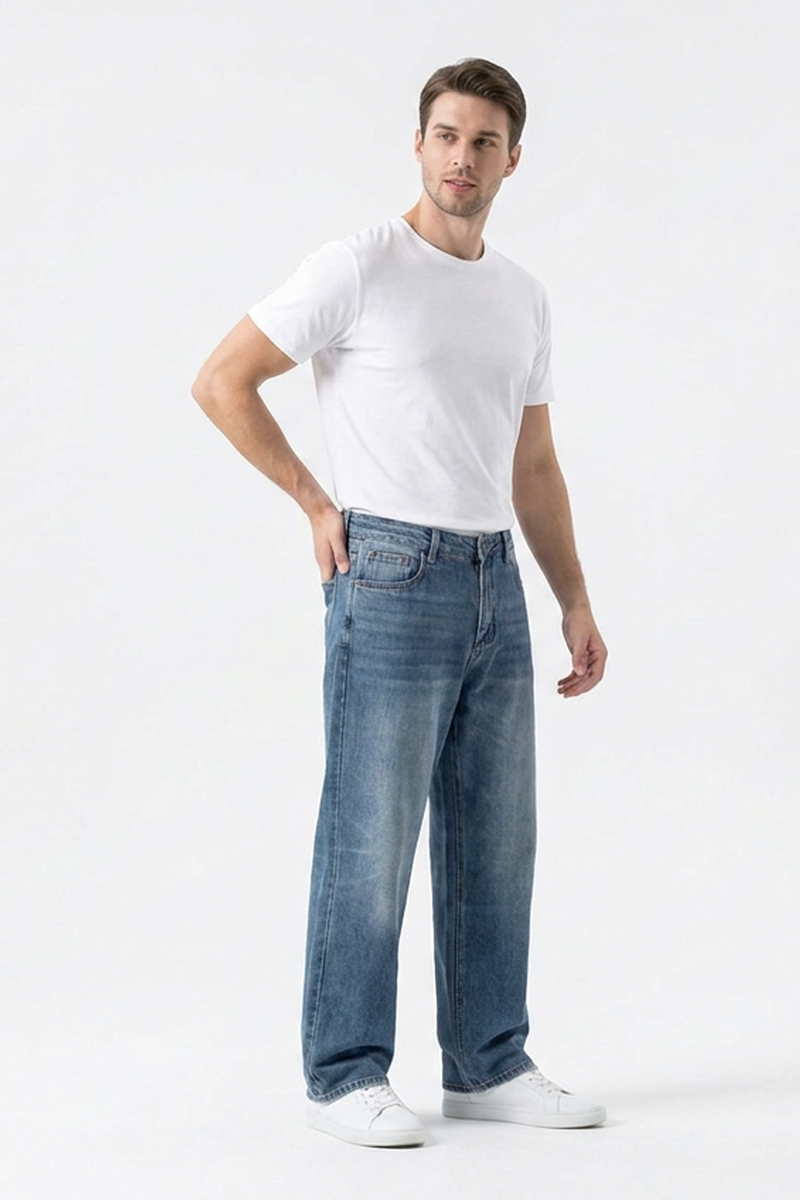 Men's  100% Cotton Classic Cotton Relaxed Straight Leg Jeans