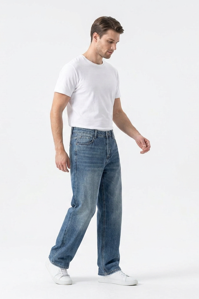 Men's  100% Cotton Classic Cotton Relaxed Straight Leg Jeans
