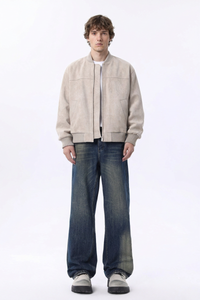 Men's 100% Cotton Vintage Wash Straight Leg Jeans
