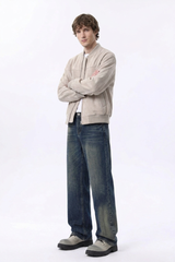 Men's 100% Cotton Vintage Wash Straight Leg Jeans