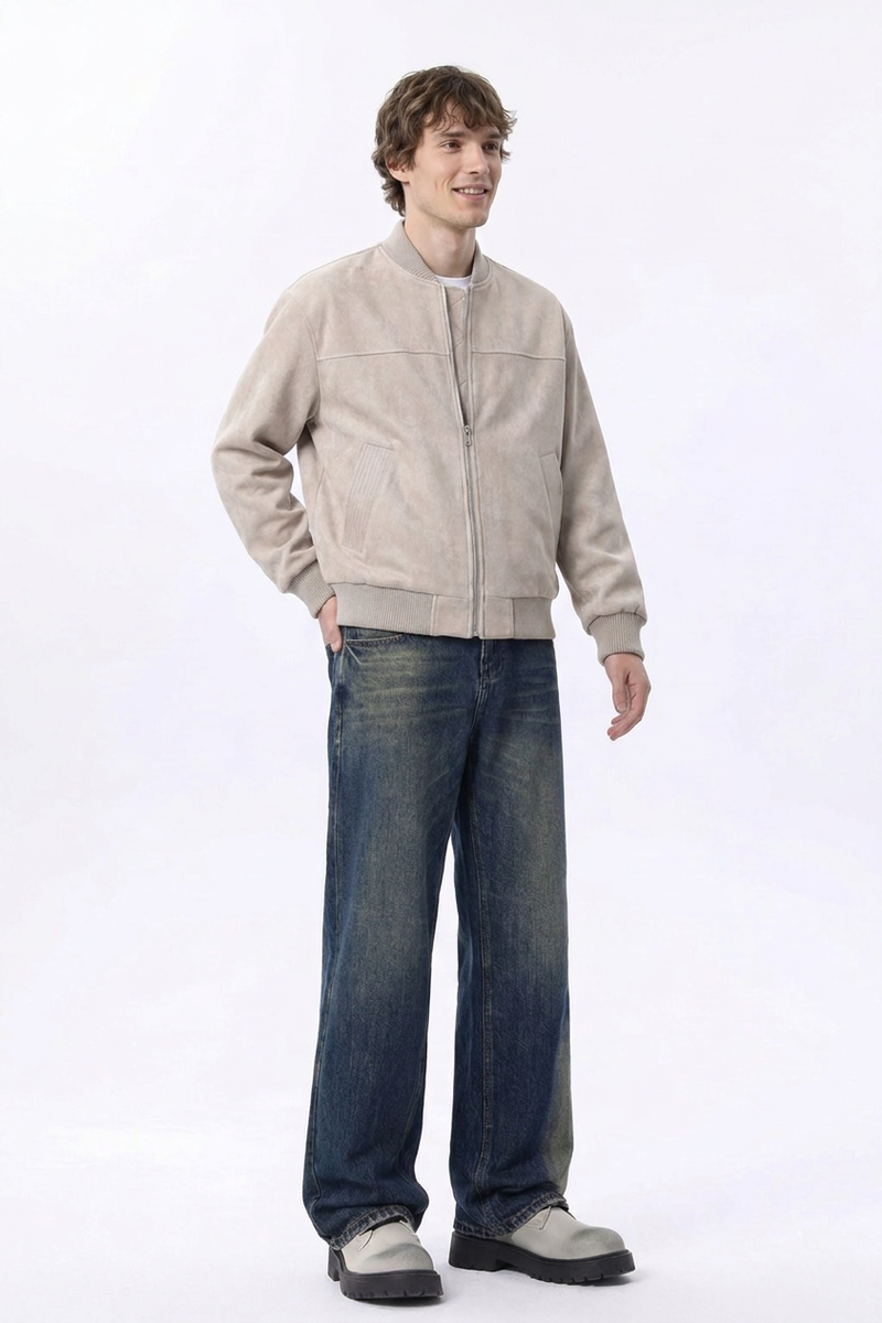 Men's 100% Cotton Vintage Wash Straight Leg Jeans