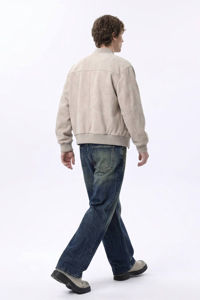 Men's 100% Cotton Vintage Wash Straight Leg Jeans