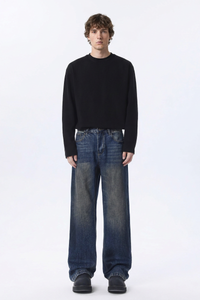 Men's 100% Cotton Dirty Wash Straight Leg Jeans