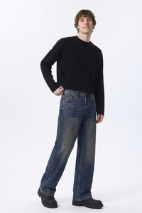 Men's 100% Cotton Dirty Wash Straight Leg Jeans
