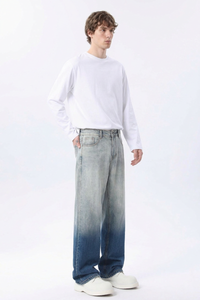 Men's  100% Cotton Gradient Washed Straight Leg Jeans