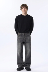 Men's Fall Vintage Distressed Relaxed Straight Leg Jeans