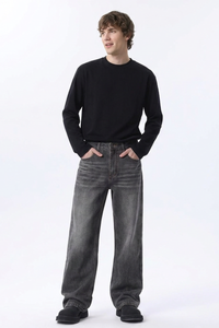 Men's Fall Vintage Distressed Relaxed Straight Leg Jeans