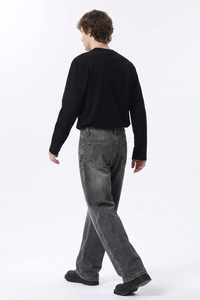 Men's Fall Vintage Distressed Relaxed Straight Leg Jeans