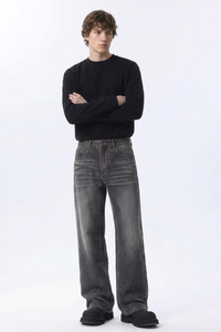 Men's Fall Vintage Distressed Relaxed Straight Leg Jeans