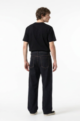 Men's Raw Black Relaxed Straight Leg Jeans