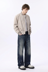 Men's Fall Heavy Washed Straight Leg Jeans