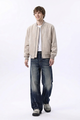 Men's Fall Heavy Washed Straight Leg Jeans