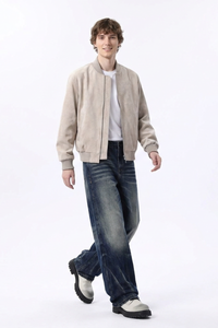 Men's Fall Heavy Washed Straight Leg Jeans