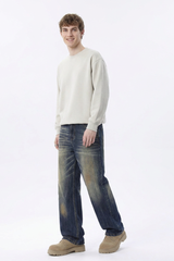 Men's Retro Wash Relaxed Straight Leg Jeans