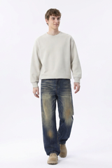 Men's Retro Wash Relaxed Straight Leg Jeans