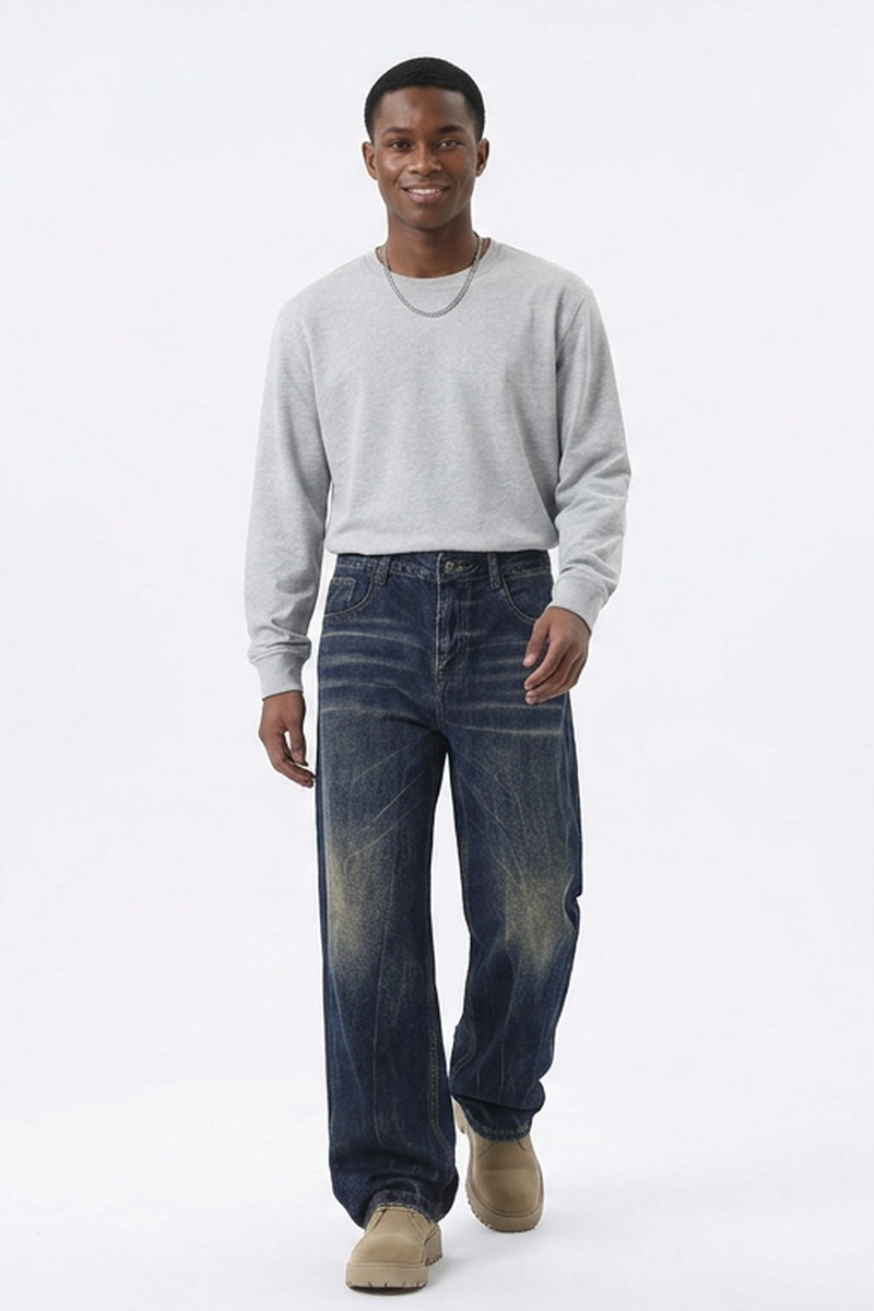 Men's Relaxed Wash Straight Leg Jeans